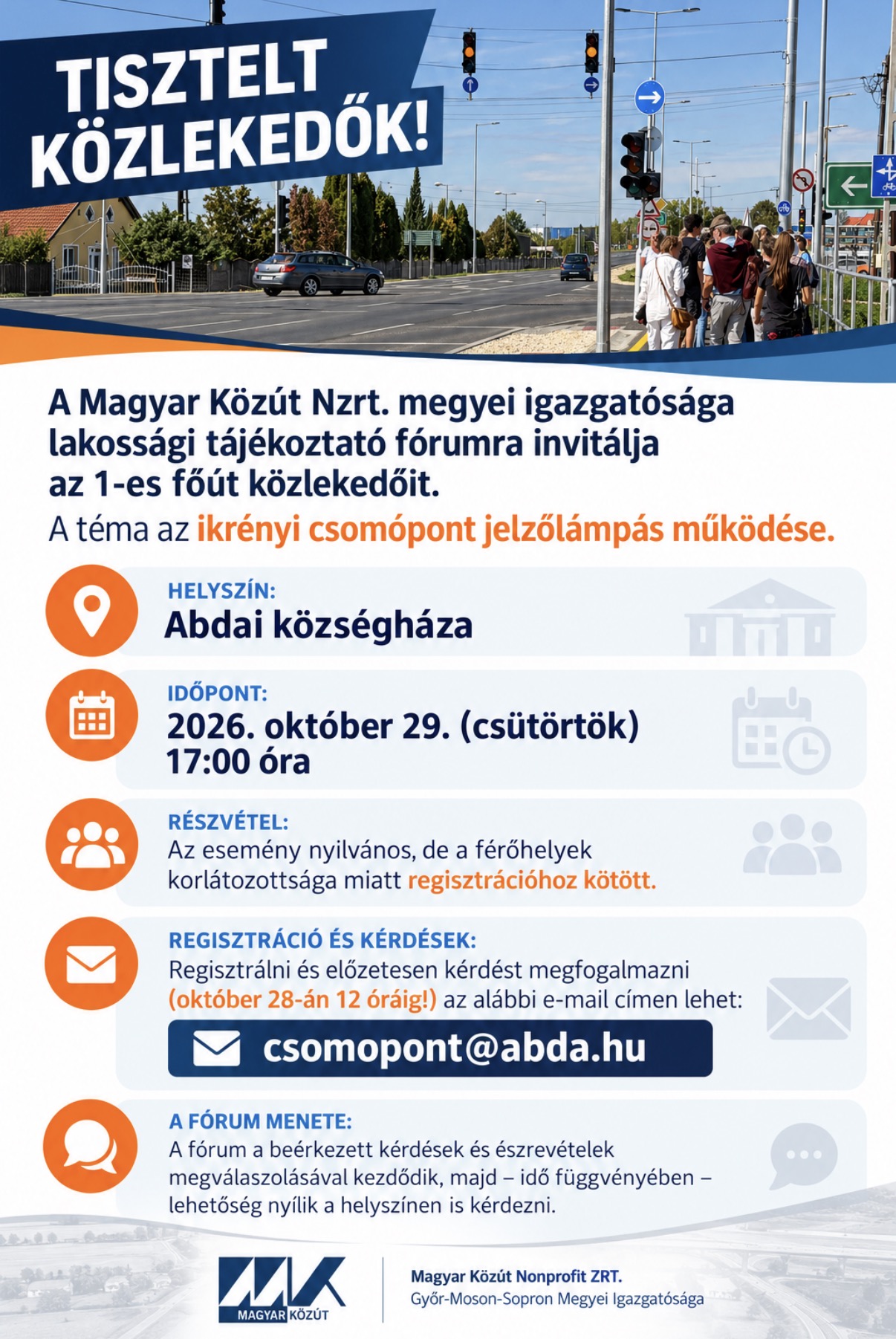Tájékoztatás lakossági fórumról