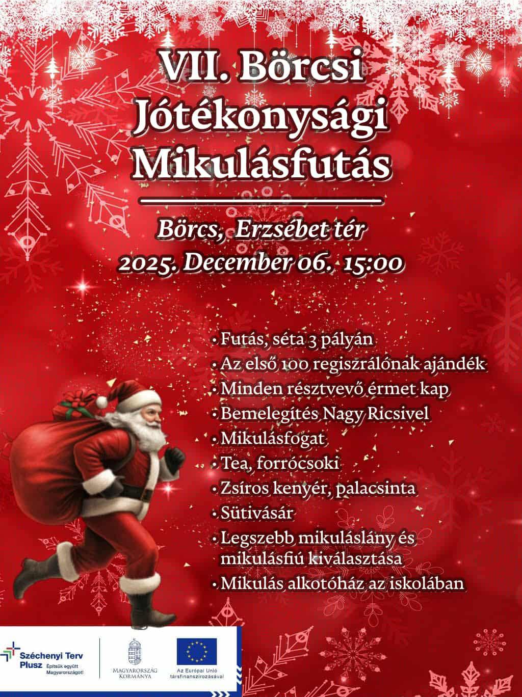 VII. Börcsi Jótékonysági Mikulásfutás